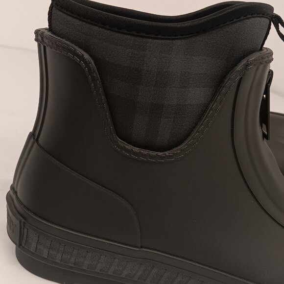 Burberry Women's Flinton Check Black/Charcoal Rain Booties - EU39/US9 - Picture 8 of 16
